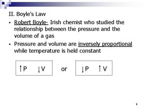 II Boyles Law Robert Boyle Irish chemist who