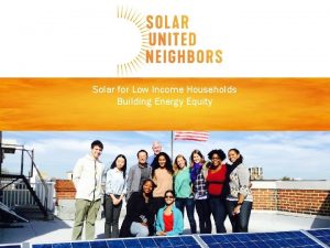 Solar for Low Income Households Building Energy Equity