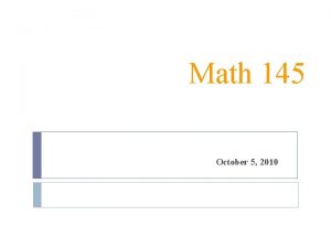 Math 145 October 5 2010 Random Variable A