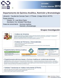 Jornadas Puertas Abiertas 2012 Departamento de Qumica Analtica