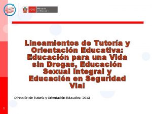 Lineamientos de Tutora y Orientacin Educativa Educacin para