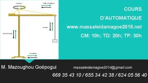 COURS DAUTOMATIQUE www massaleidamagoe 2015 net CM 10