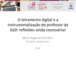 O letramento digital e a instrumentalizao do professor