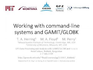 Working with commandline systems and GAMITGLOBK T A