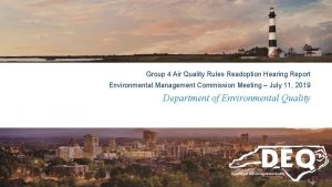 Group 4 Air Quality Rules Readoption Hearing Report