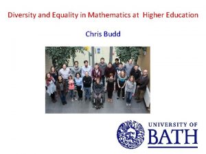 Diversity and Equality in Mathematics at Higher Education