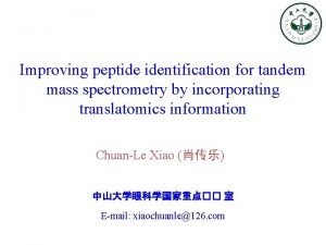 Improving peptide identification for tandem mass spectrometry by