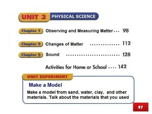 97 1 Vocabulary matter mass solid gram centimeter