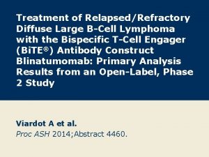 Treatment of RelapsedRefractory Diffuse Large BCell Lymphoma with