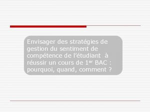 Envisager des stratgies de gestion du sentiment de