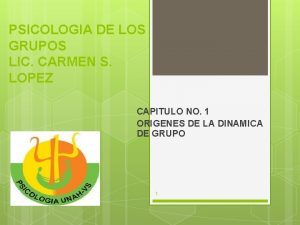 PSICOLOGIA DE LOS GRUPOS LIC CARMEN S LOPEZ