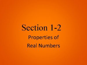 Section 1 2 Properties of Real Numbers Commutative