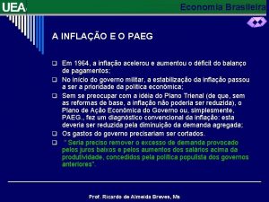 Economia Brasileira A INFLAO E O PAEG q