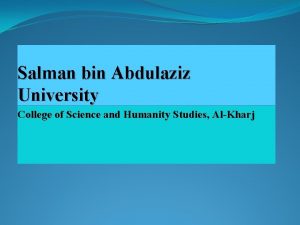 Salman bin Abdulaziz University College of Science and