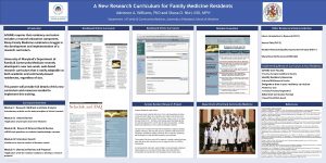 A New Research Curriculum for Family Medicine Residents