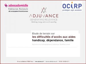 Etude de terrain sur les difficults daccs aux