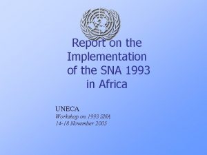 Report on the Implementation of the SNA 1993