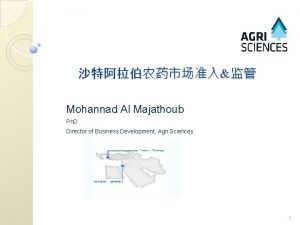 Mohannad Al Majathoub Ph D Director of Business