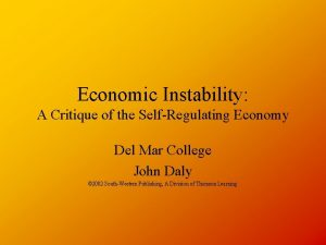 Economic Instability A Critique of the SelfRegulating Economy