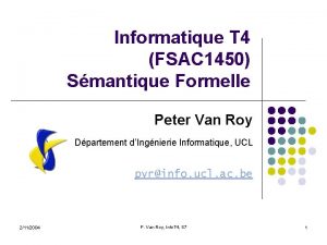 Informatique T 4 FSAC 1450 Smantique Formelle Peter