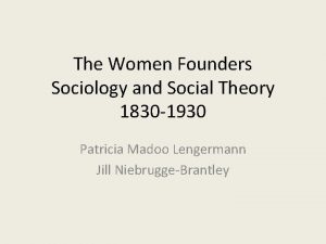 The Women Founders Sociology and Social Theory 1830