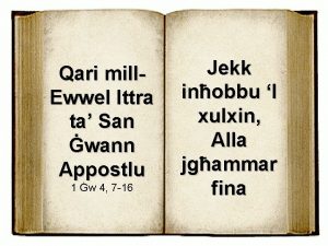 Qari mill Ewwel Ittra ta San wann Appostlu