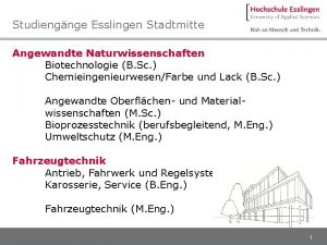 Studiengnge Esslingen Stadtmitte Angewandte Naturwissenschaften Biotechnologie B Sc