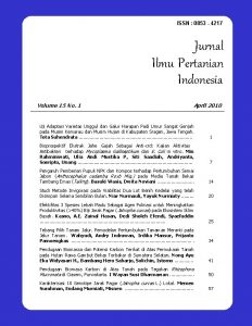 ISSN 0853 4217 Jurnal Ilmu Pertanian Indonesia Volume