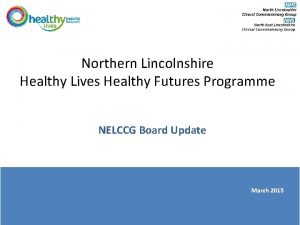 Northern Lincolnshire Healthy Lives Healthy Futures Programme NELCCG