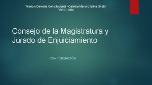 Teora y Derecho Constitucional Ctedra Mara Cristina Girotti