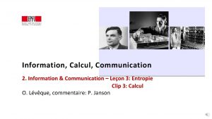 Information Calcul Communication 2 Information Communication Leon 3