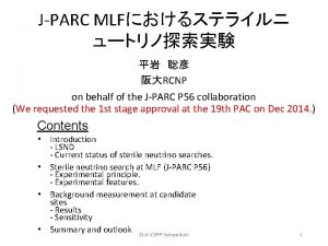 JPARC MLF RCNP on behalf of the JPARC