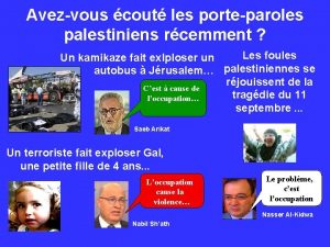 Avezvous cout les porteparoles palestiniens rcemment Les foules