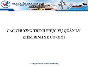CC CHNG TRNH PHC V QUN L KIM