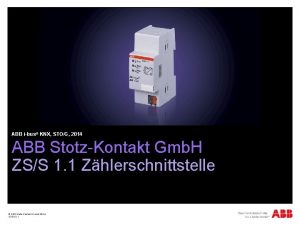 ABB ibus KNX STOG 2014 ABB StotzKontakt Gmb