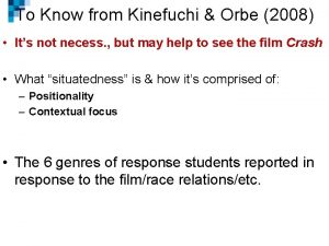 To Know from Kinefuchi Orbe 2008 Its not