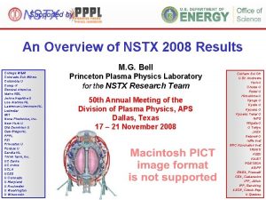 Supported by An Overview of NSTX 2008 Results