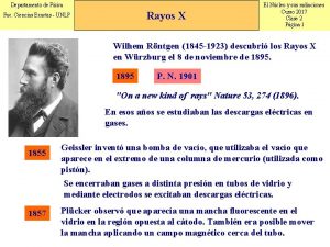 Departamento de Fsica Rayos X Fac Ciencias Exactas