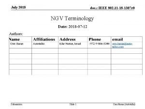 July 2018 doc IEEE 802 11 18 1307