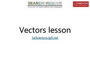 Vectors lesson Sa Rvectors lgfl net Introduction from
