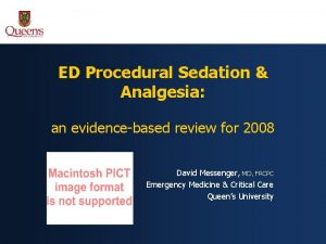 ED Procedural Sedation Analgesia an evidencebased review for