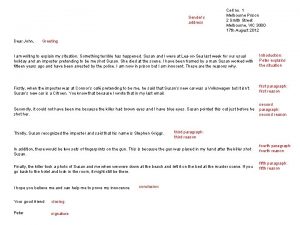 Senders address Dear John Cell no 1 Melbourne Senders address Dear John Cell no 1 Melbourne