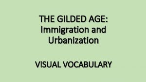 The gilded age vocabulary