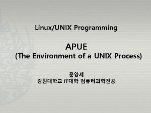 LinuxUNIX Programming APUE The Environment of a UNIX