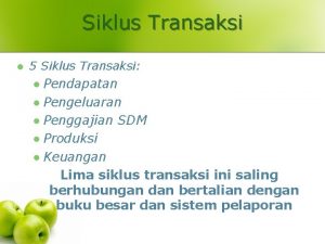 Siklus Transaksi l 5 Siklus Transaksi Pendapatan l