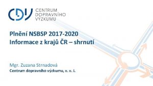 Plnn NSBSP 2017 2020 Informace z kraj R