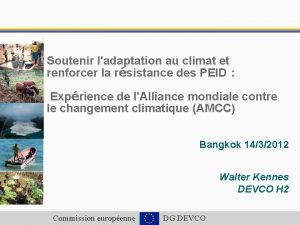 Soutenir ladaptation au climat et renforcer la rsistance