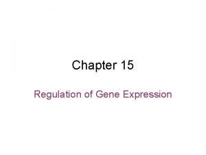 Chapter 15 Regulation of Gene Expression Conducting the