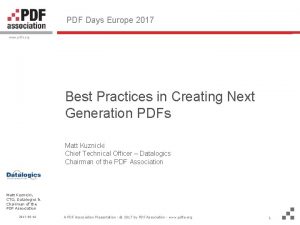 PDF Days Europe 2017 www pdfa org Best