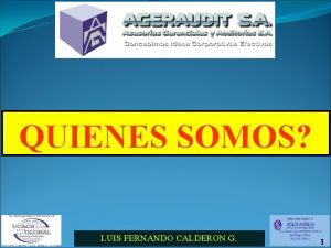 QUIENES SOMOS LUIS FERNANDO CALDERON G 1 AGERAUDIT